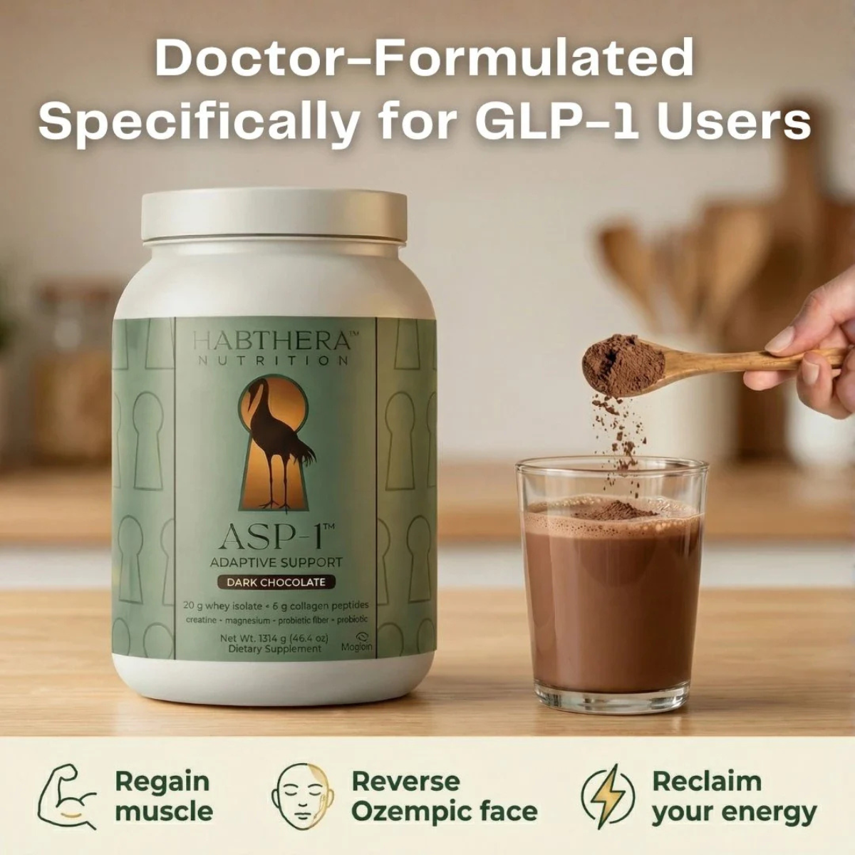 Habthera ASP-1 Protein, doctor-formulated for GLP-1 gut issues